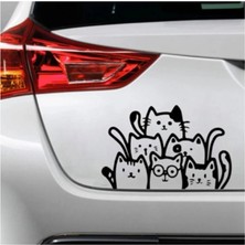Beta Moda Hub Minipera Kedi Ailesi Sticker Siyah 21*32 cm