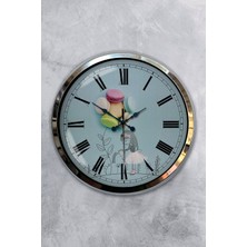 Kasva Concept Hediyelik 40 cm Krom Metal Makaron Duvar Saati