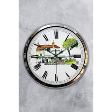 Kasva Concept 40 cm Krom Metal Eyfel Kulesi Duvar Saati