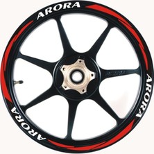 Beta Moda Hub Motosiklet Jant Şeridi Arora Uyumlu Beyaz-Kırmızı Sağ-Sol/ön-Arka