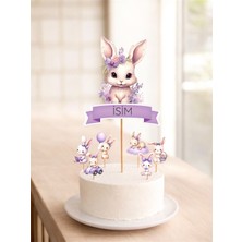 Sinem Gift Tavşan Konseptli Pasta Süsü - Doğum Günü Pasta Süsü - Tavşan Konseptli Cupcake Süsü