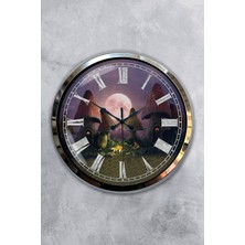 Kasva Concept Hediyelik Dekoratif 40 cm Krom Metal Çello Duvar Saati