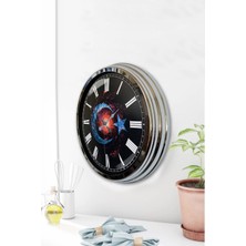 Kasva Concept 40 cm Krom Metal Yeniçeri Osmanlı Duvar Saati Hediyelik
