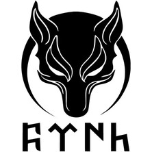 Beta Moda Hub Börü ve Göktürkçe Türk Yazı Oto Sticker Siyah 25 x 35 cm