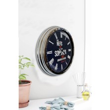 Kasva Concept Hediyelik 40 cm Krom Metal Söz Duvar Saati