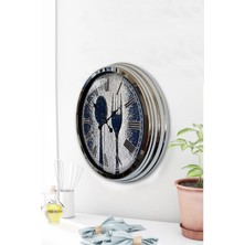 Kasva Concept Hediyelik Dekoratif 40 cm Krom Metal Mutfak Duvar Saati