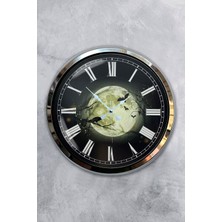 Kasva Concept 40 cm Krom Metal Eski Ev Duvar Saati