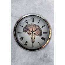 Kasva Concept Hediyelik 40 cm Krom Metal Bird Duvar Saati