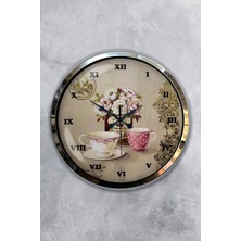 Kasva Concept Hediyelik 40 cm Krom Metal Palyaço Duvar Saati