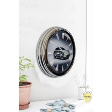 Kasva Concept Hediyelik Saat Dekoratif 40 cm Krom Metal Araba Duvar Saati