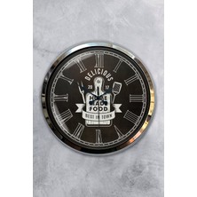 Kasva Concept 40 cm Krom Metal Mutfak Duvar Saati