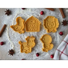 Kurabiye Kalıbı 5'li Civciv-Tavuk-Koyun-Inek-Kümes