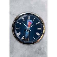 Kasva Concept Hediyelik 40 cm Krom Metal Decorative Duvar Saati