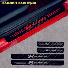 Beta Moda Hub Hyundai İX55 Için Uyumlu Aksesuar Oto Kapı Eşiği Sticker Karbon 4 Adet