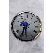 Kasva Concept Hediyelik 40 cm Krom Metal Güzellik Duvar Saati