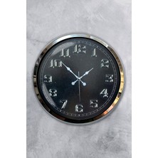 Kasva Concept 40 cm Krom Metal Yellow Duvar Saati Hediyelik