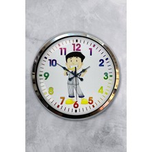 Kasva Concept 40 cm Krom Metal Cheque Vara Duvar Saati