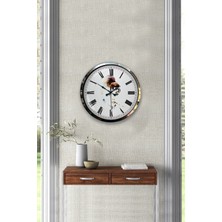 Kasva Concept Hediyelik 40 cm Krom Metal Decorative Duvar Saati