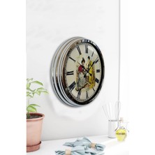 Kasva Concept Hediyelik 40 cm Krom Metal Sezgisel Duvar Saati