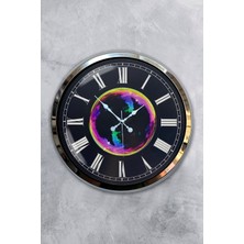 Kasva Concept 40 cm Krom Metal Farklı Dünyalar Duvar Saati