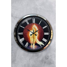 Kasva Concept Hediyelik 40 cm Krom Metal Horse Duvar Saati