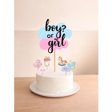 Sinem Gift Cinsiyet Partisi Temalı Pasta Süsü - Boy Or Girl Pasta Süsü- Cinsiyet Partisi Malzemeleri