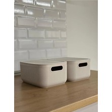 Milena Life 2,4 Lt Kapaklı Çok Amaçlı Saklama Kutusu – 2 Adet Plastik Düzenleyici Organizer