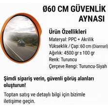 Zeplin Dairesel Güvenlik Aynası | Turuncu Çerçeveli –ø 60 cm