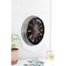 Kasva Concept 40 cm Krom Metal Roma Rakamlı Duvar Saati