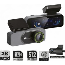 Sentinel SC-200 2k Çift Kameralı Araç Içi Kamera Dahili Wifi Gece Görüşü G-Sensor 24 Saat Park Modu