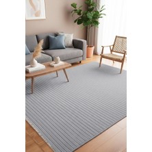 Melaris Halı Yıkanabilir Pamuk Dokuma Kilim Doğal Kendinden Saçaklı Kaymaz Tabanlı Halı Salon Oturma Odası Mutfak Halısı