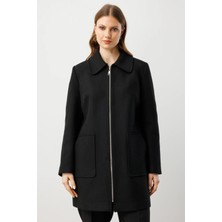 Ekol Yandan Cepli Büyük Beden Kaşe Kaban 6307