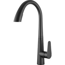 Yapıtaşı YT708 Meriva Siyah Gizli Spiralli Mutfak Evye Bataryası