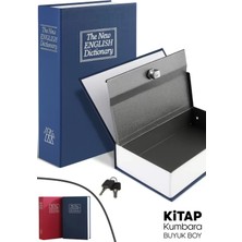 Berdina Home Büyük Boy Kitap Şeklinde Anahtarlı Gizli Kasa Para Altın Saklama Hırsız Kilitli Dekoratif Kumbara