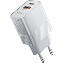 Yesido YC32 Telefon, Tabletler, Bluetooth Kulaklık Için 20W Type-C Çıkışlı Pd Hızlı Şarj Cihazı - Beyaz