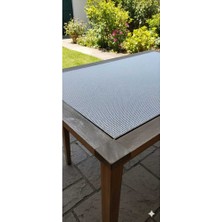 ÜN.K Şeffaf Masa Örtüsü Şeffaf Pvc Ip Desenli Masa Örtüsü Kaliteli Hasır