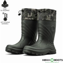 Atik Camp Ultra Hafif Eva Uzun Avcı Çizmesi - Haki - Konçlu - Hexa Boots