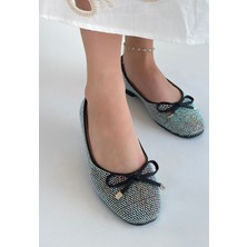 Potte Siyah Saten Babet Ayakkabı - Lisinya