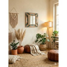 Woodalbuba Dekoratif Ağaç Ahşap Çerçeveli Büyük Boy Duvar Aynası