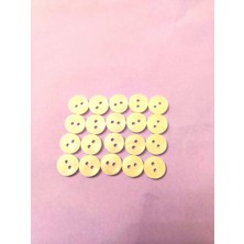 Çillor 100 Adet Düğme/beyaz/2 Delikli/50 Adet 18BOY-11,4MM/50 Adet 24BOY-15,2MM