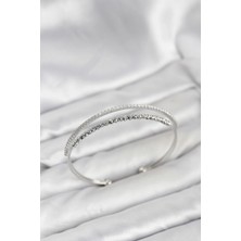 Skygo Dorika Model Pirinç Gümüş Renk Kadın Bileklik