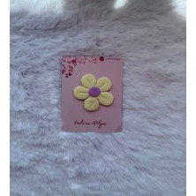 Parla'nın Atölyesi 0-3 Yaş Az Saçlı ve Saçsız Bebek Tokası Sarı Çiçek