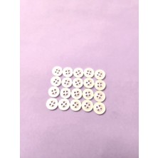 Çillor 100 Adet Düğme/beyaz/4 Delikli/50 Adet 18BOY-11,4MM/50 Adet 24BOY-15,2MM