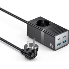 Yesido MC36 2500W 1.5m Ekstra 2 Adet 18W USB ve 2 Adet 45W Type-C Çoklu Çıkışlı Priz Uzatıcı