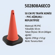 Zeplin Trafik Konisi | Pvc Ağırlıklı – Reflektifsiz 50 cm Pe