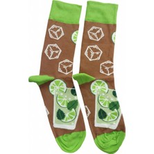 Eminence Mojito ve Misket Limonu Desenli Pamuklu Kadın/Erkek Çorap