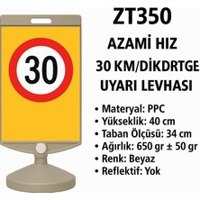 Zeplin Azami Hız 30 km/dikdörtgen Uyarı Levhası
