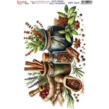 E Hobici Koyu Zemin Sulu Transfer Kağıdı 25X35CM KST-215 Baharatlar