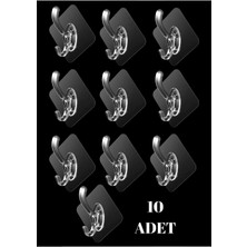 Ecovibe 10 Adet Kendinden Yapışkanlı Banyo&mutfak Askı Aparatı