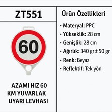 Zeplin Azami Hız 60 km Yuvarlak Uyarı Levhası
